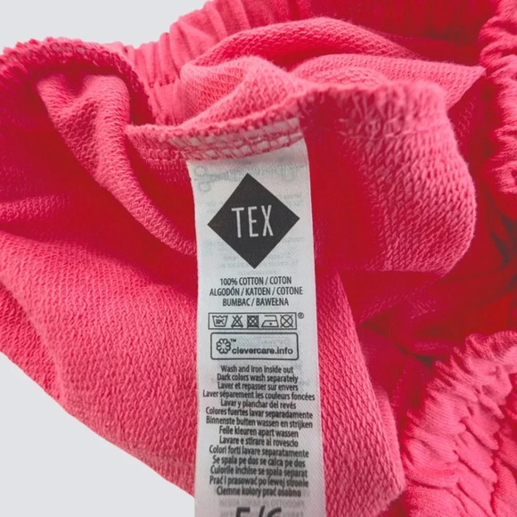 NWOT Tex Cotton Girls Pink Dolphin Elastic Waist Drawstring Closure Size 5-6 - Picture 5 of 6